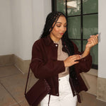 Glossy Clutch Handbag with Detachable Strap – Elegant Evening and Day Accessory - in Burgundy | Arvea Bags