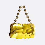 Gold Sequin Party Bag – Glamorous Mini Handbag with Bead Chain - in Gold | Arvea Bags