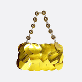 Gold Sequin Party Bag – Glamorous Mini Handbag with Bead Chain - in Gold | Arvea Bags