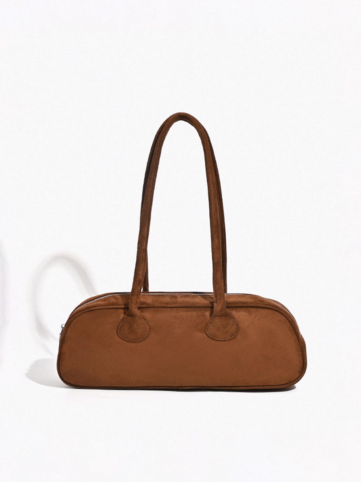 Gracy | Slim Suede Shoulder Bag – Effortless Chic & Elegance - in Brown | Arvea Bags