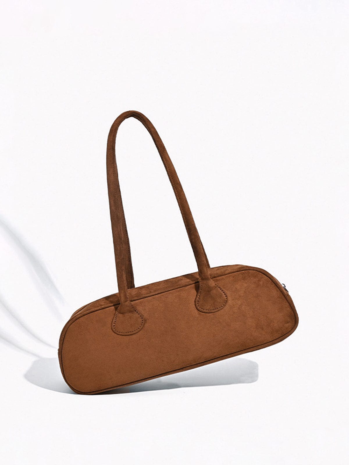 Gracy | Slim Suede Shoulder Bag – Effortless Chic & Elegance - in Brown | Arvea Bags