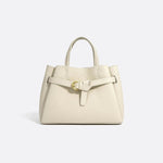 Grained Leather Handbag – Structured Mini Tote with Belt Detail - in Black | Arvea Bags
