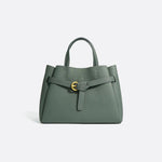 Grained Leather Handbag – Structured Mini Tote with Belt Detail - in Camel | Arvea Bags