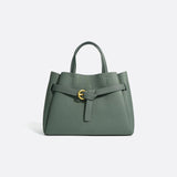 Grained Leather Handbag – Structured Mini Tote with Belt Detail - in Camel | Arvea Bags