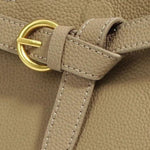 Grained Leather Handbag – Structured Mini Tote with Belt Detail - in Taupe | Arvea Bags