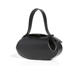 Guinevere | Sculpted Brown Leather Shoulder Bag – Modern Elegance & Artistic Sophistication - in Black | Arvea Bags