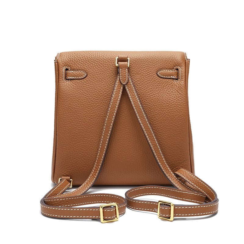 Halia | Elegant Black Leather Backpack – Stylish, Chic & Functional - in Black | Arvea Bags