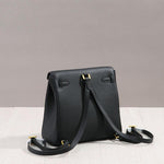 Halia | Elegant Black Leather Backpack – Stylish, Chic & Functional - in Black | Arvea Bags