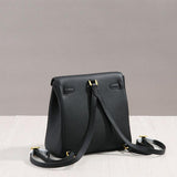 Halia | Elegant Black Leather Backpack – Stylish, Chic & Functional - in Black | Arvea Bags