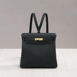 Halia | Elegant Black Leather Backpack – Stylish, Chic & Functional - in Black | Arvea Bags
