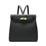 Halia | Elegant Black Leather Backpack – Stylish, Chic & Functional - in Black | Arvea Bags