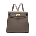 Halia | Elegant Black Leather Backpack – Stylish, Chic & Functional - in Grey | Arvea Bags