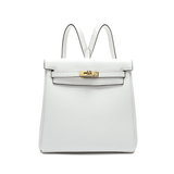 Halia | Elegant Black Leather Backpack – Stylish, Chic & Functional - in Light Beige | Arvea Bags