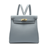 Halia | Elegant Black Leather Backpack – Stylish, Chic & Functional - in Light Blue | Arvea Bags