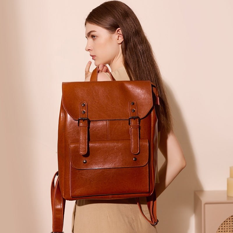 Handcrafted Leather Backpack – Durable Everyday Rucksack for Office & Commuting - in Light Brown | Arvea Bags