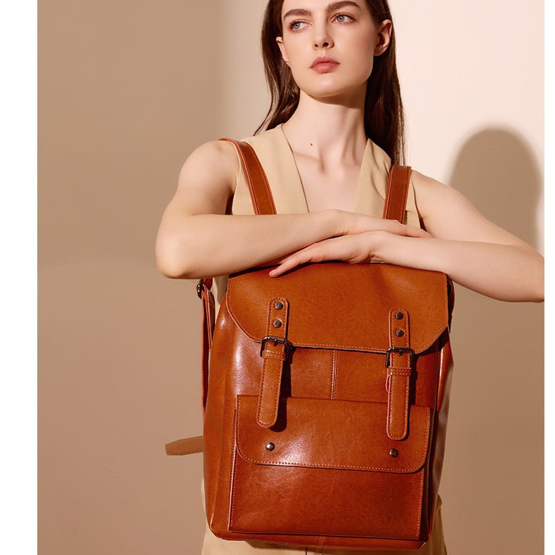 Handcrafted Leather Backpack – Durable Everyday Rucksack for Office & Commuting - in Light Brown | Arvea Bags