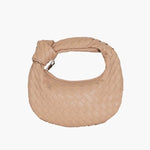 Handcrafted Mini Leather Woven Bag – Chic Everyday Essential - in Beige | Arvea Bags