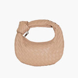 Handcrafted Mini Leather Woven Bag – Chic Everyday Essential - in Beige | Arvea Bags