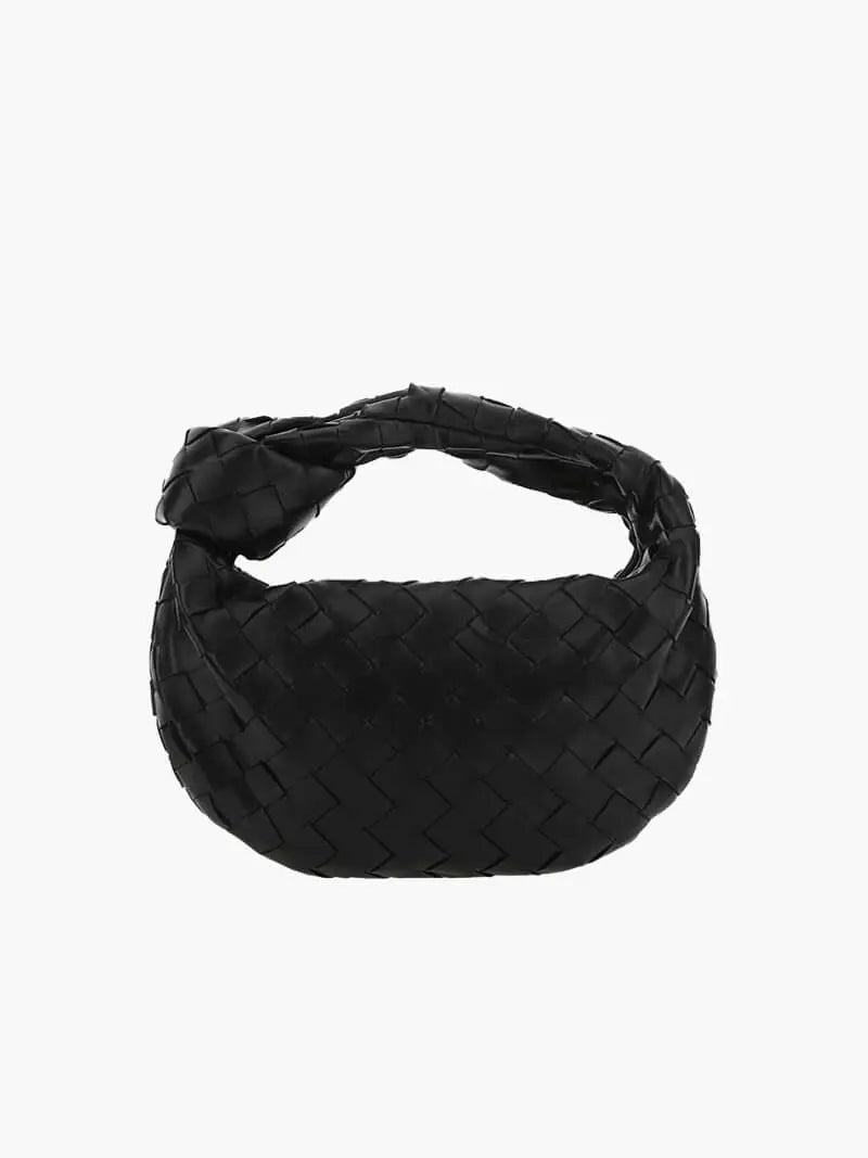 Handcrafted Mini Leather Woven Bag – Chic Everyday Essential - in Black | Arvea Bags