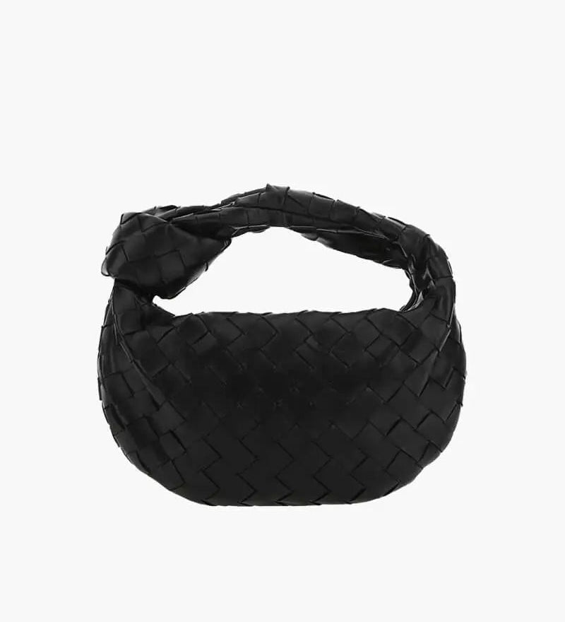 Handcrafted Mini Leather Woven Bag – Chic Everyday Essential - in Black | Arvea Bags