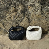 Handcrafted Mini Leather Woven Bag – Chic Everyday Essential - in Black | Arvea Bags