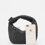 Handcrafted Mini Leather Woven Bag – Chic Everyday Essential - in Black | Arvea Bags