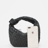 Handcrafted Mini Leather Woven Bag – Chic Everyday Essential - in Black | Arvea Bags