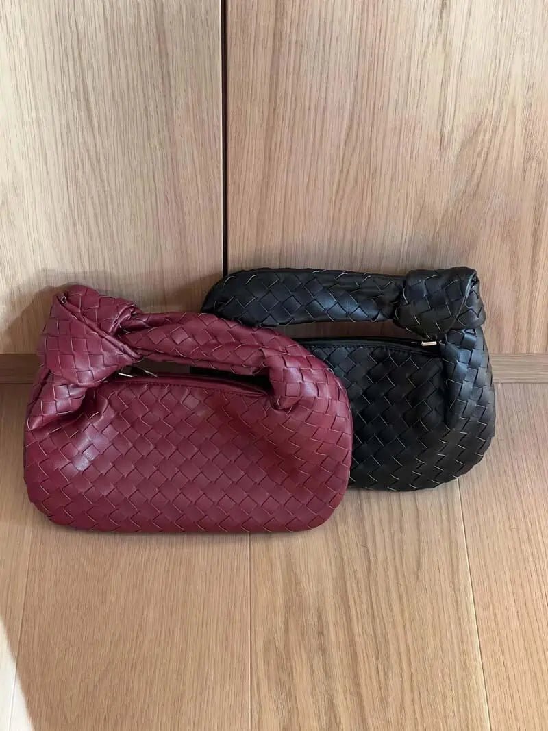 Handcrafted Mini Leather Woven Bag – Chic Everyday Essential - in Black | Arvea Bags