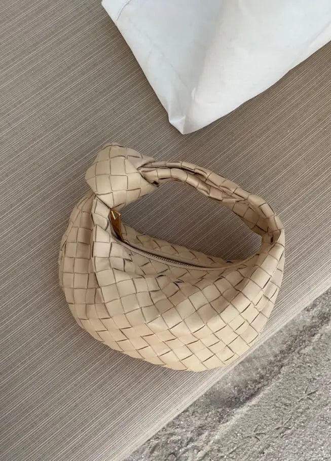Handcrafted Mini Leather Woven Bag – Chic Everyday Essential - in Black | Arvea Bags