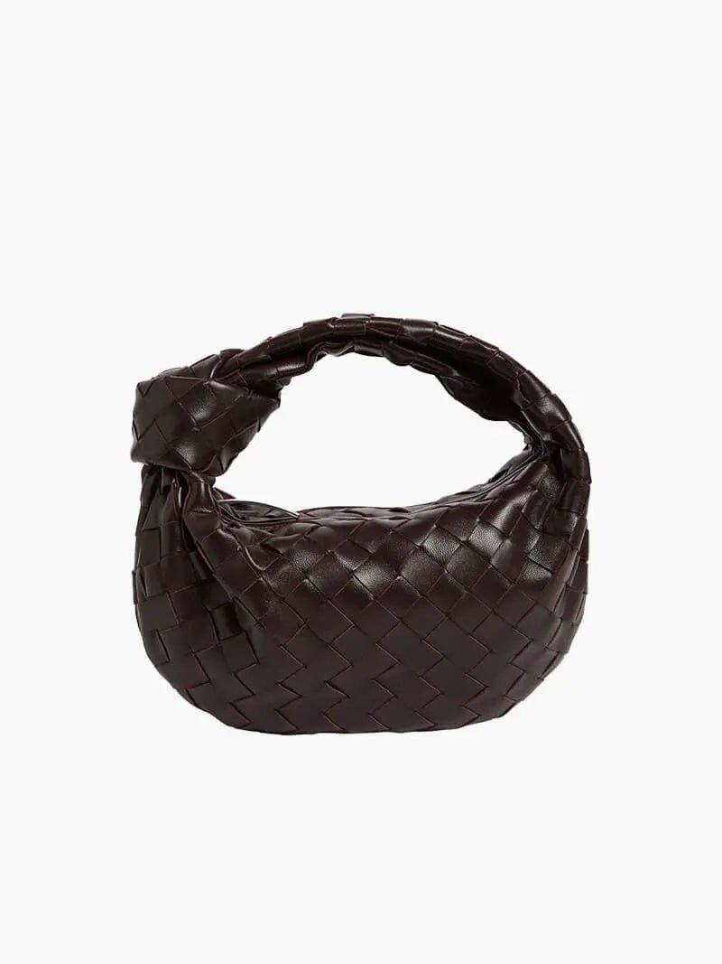 Handcrafted Mini Leather Woven Bag – Chic Everyday Essential - in Coffee | Arvea Bags