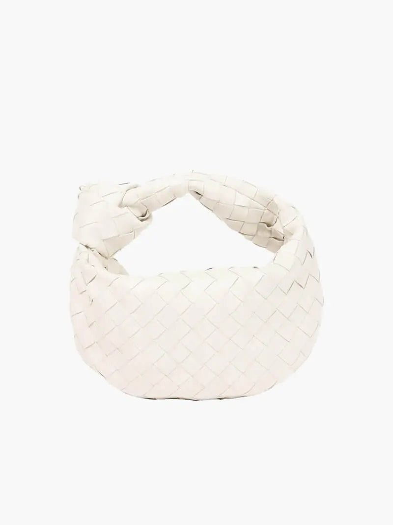 Handcrafted Mini Leather Woven Bag – Chic Everyday Essential - in Cream | Arvea Bags