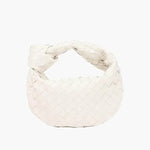 Handcrafted Mini Leather Woven Bag – Chic Everyday Essential - in Cream | Arvea Bags
