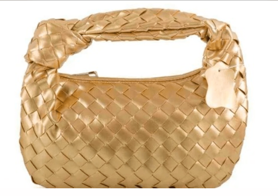 Handcrafted Mini Leather Woven Bag – Chic Everyday Essential - in Gold | Arvea Bags