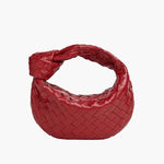 Handcrafted Mini Leather Woven Bag – Chic Everyday Essential - in Red | Arvea Bags
