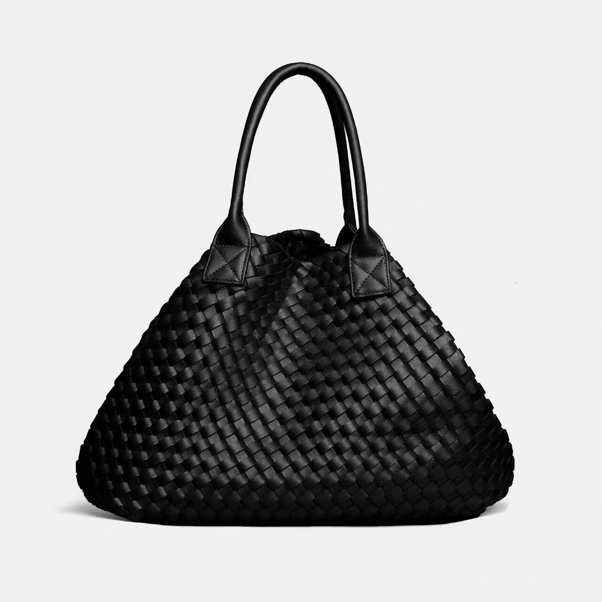 Handcrafted Woven Vegan Leather Tote – Timeless Style for Everyday Use - in Black | Arvea Bags