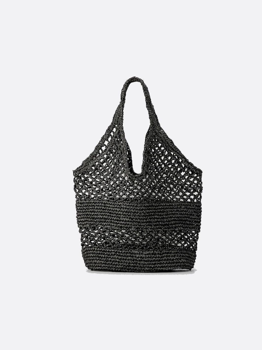 Handwoven Crochet Tote Bag – Lightweight & Stylish - in Black | Arvea Bags