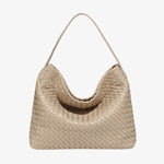 Handwoven Leather Shoulder Bag – Slouchy Burgundy Hobo | Elegant & Functional - in Black | Arvea Bags