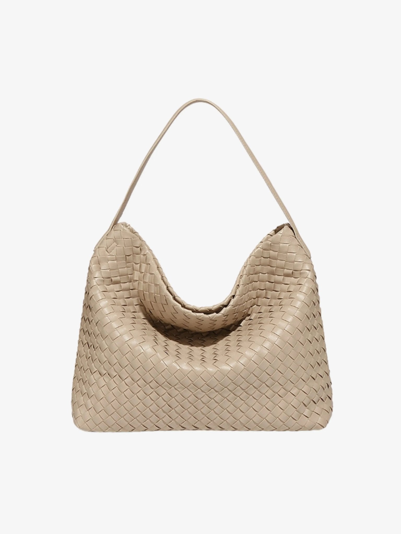 Handwoven Leather Shoulder Bag – Slouchy Burgundy Hobo | Elegant & Functional - in Black | Arvea Bags