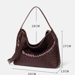 Handwoven Leather Shoulder Bag – Slouchy Burgundy Hobo | Elegant & Functional - in Wine Red | Arvea Bags
