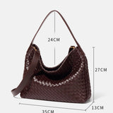 Handwoven Leather Shoulder Bag – Slouchy Burgundy Hobo | Elegant & Functional - in Wine Red | Arvea Bags