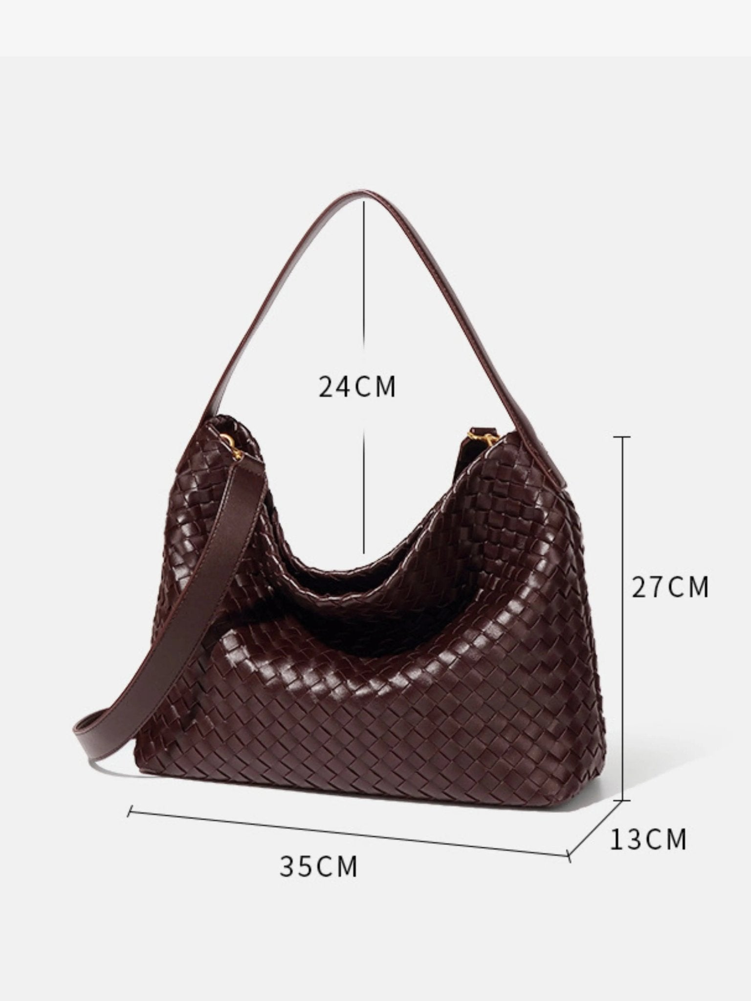 Handwoven Leather Shoulder Bag – Slouchy Burgundy Hobo | Elegant & Functional - in Wine Red | Arvea Bags