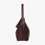 Handwoven Leather Shoulder Bag – Slouchy Burgundy Hobo | Elegant & Functional - in Wine Red | Arvea Bags