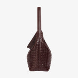 Handwoven Leather Shoulder Bag – Slouchy Burgundy Hobo | Elegant & Functional - in Wine Red | Arvea Bags