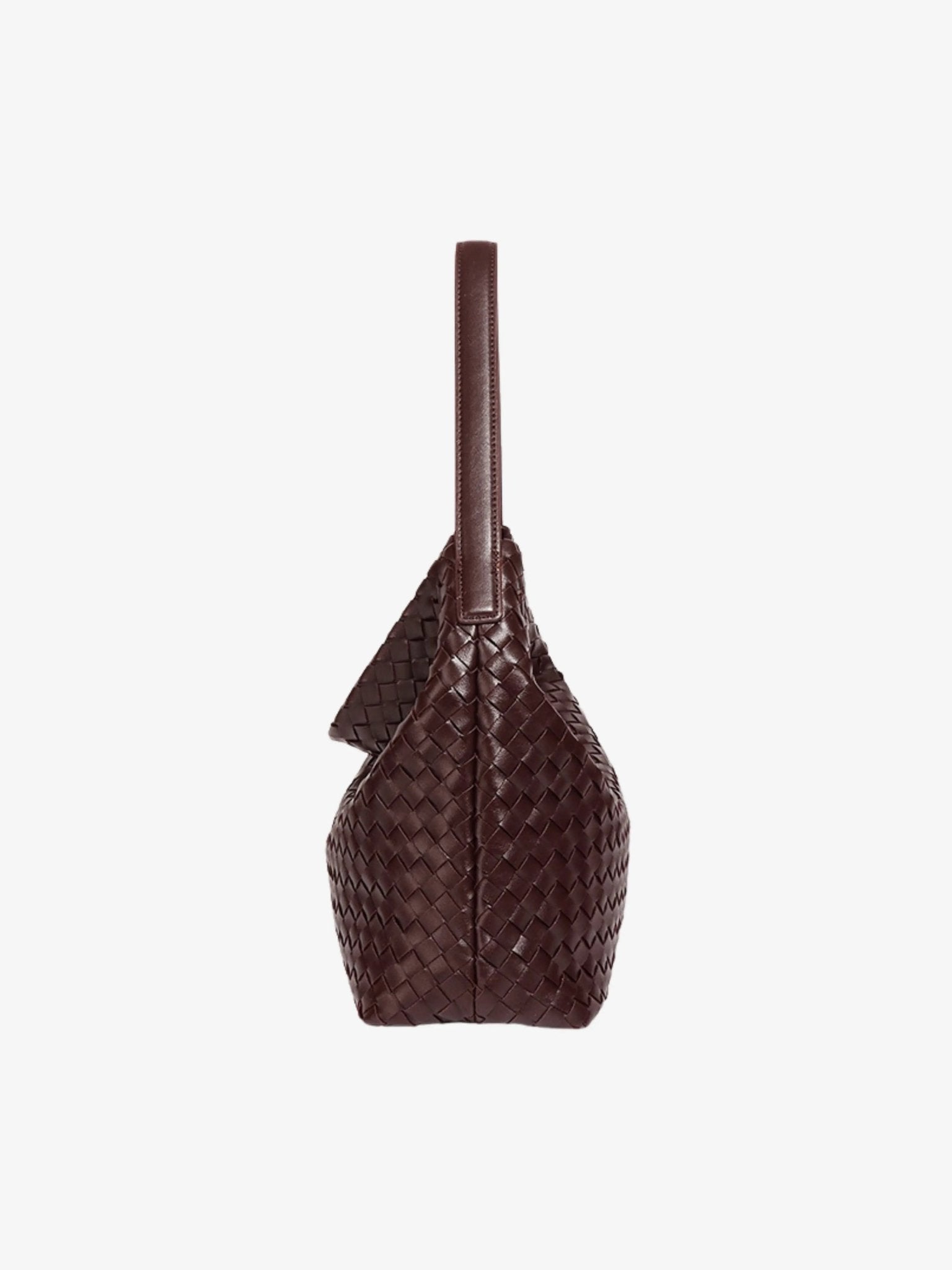 Handwoven Leather Shoulder Bag – Slouchy Burgundy Hobo | Elegant & Functional - in Wine Red | Arvea Bags