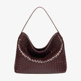 Handwoven Leather Shoulder Bag – Slouchy Burgundy Hobo | Elegant & Functional - in Wine Red | Arvea Bags