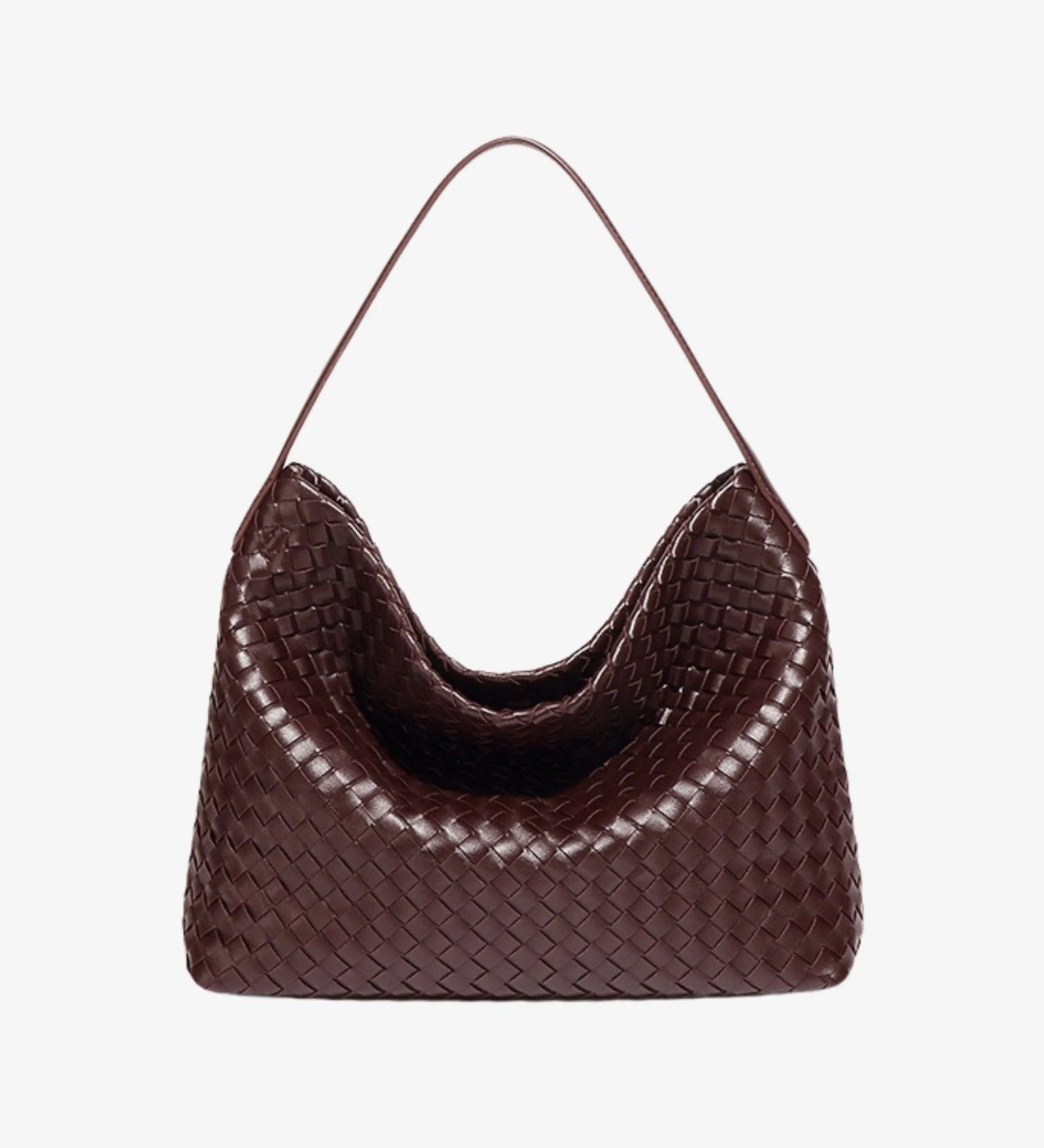 Handwoven Leather Shoulder Bag – Slouchy Burgundy Hobo | Elegant & Functional - in Wine Red | Arvea Bags