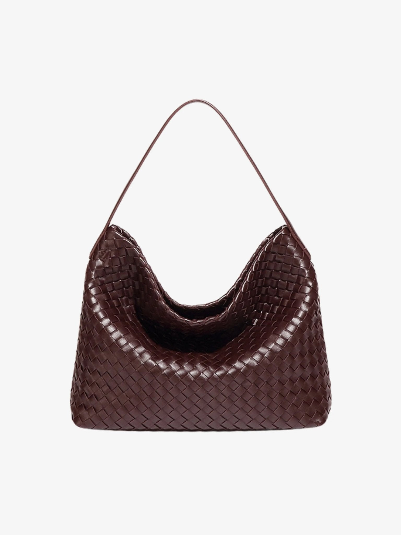 Handwoven Leather Shoulder Bag – Slouchy Burgundy Hobo | Elegant & Functional - in Wine Red | Arvea Bags