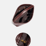 Handwoven Leather Shoulder Bag – Slouchy Burgundy Hobo | Elegant & Functional - in Wine Red | Arvea Bags