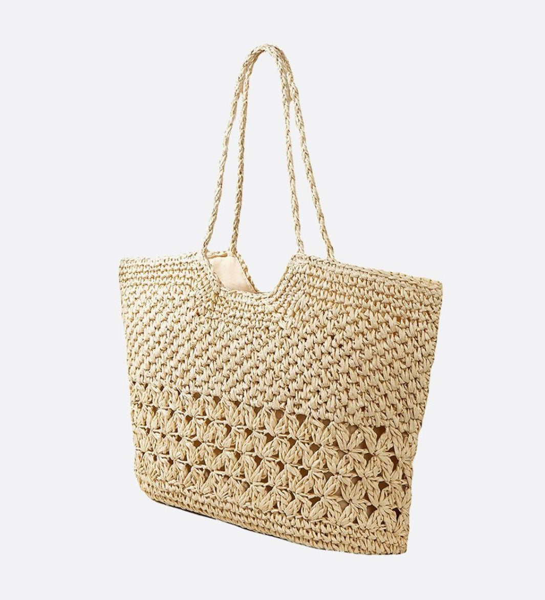 Handwoven Openwork Tote Bag – Lightweight Summer Carryall - in Beige | Arvea Bags