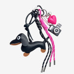 Havina | Dachshund Leather Keychain – Playful & Trendy Charm - in Black | Arvea Bags